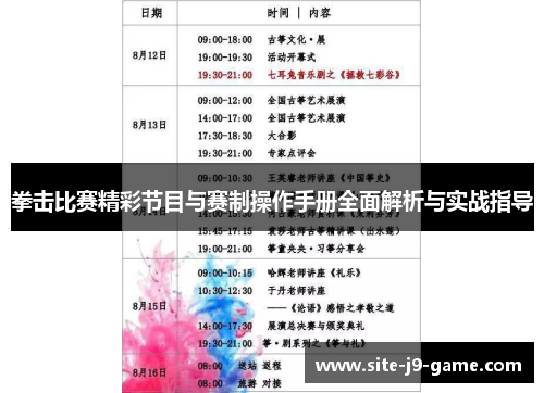 拳击比赛精彩节目与赛制操作手册全面解析与实战指导
